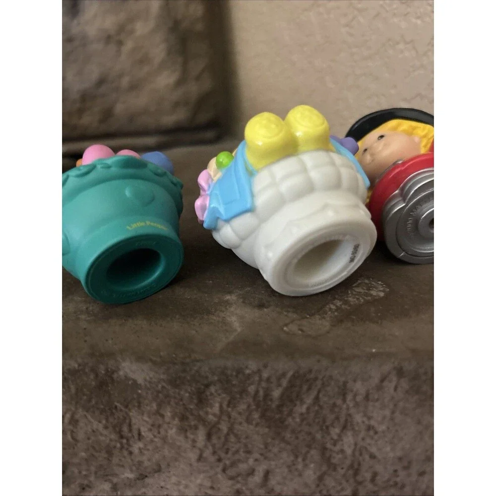 Fisher Price Little  People 4 Piece Lot Baby Fireman Girl Asian Girl